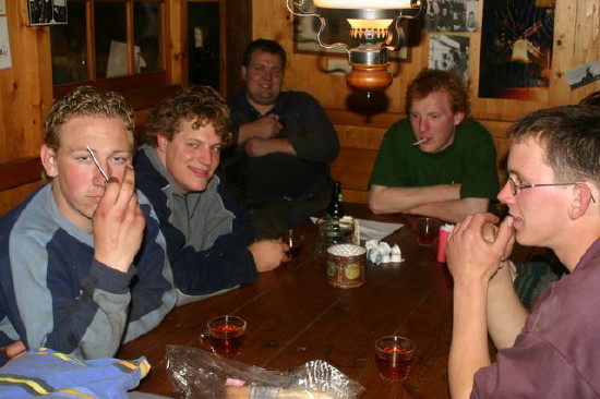 In de hut